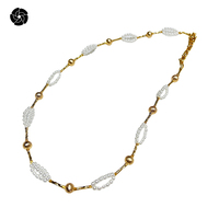 Bijoux de mode simples perle d'eau douce bague design cadeau de fête pour femmes collier plaqué or