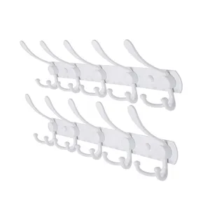 Wall Mounted Coat Rack 5 Tri Hooks Heavy Duty Stainless Steel Metal Coat Hook coat stand with 3 shoe racks with 18 hooks