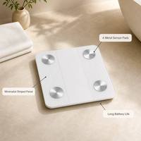 Báscula Inteligente de Grasa Corporal de Alta Precisión, Báscula Digital Minimalista con Diseño a Rayas, Báscula de Baño con Bluetooth Inalámbrico