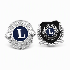 Distintivo Internazionale Lions Club Personalizzato di Alta Gamma, Ecologico, Placcato Oro, in Metallo con Smalto Morbido o Duro - Product Image 4