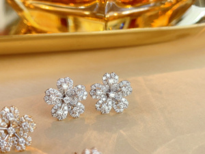 Xinfly - Pendientes de Oro Puro de 18K Au750 con Diamantes Naturales de 0.44 Quilates para Mujer, Joyería Fina para Uso Diario - Product Image 4