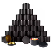 Vente en gros de contenants pour bougies en étain de 4 oz, 8 oz, 10 oz, 16 oz, avec logo personnalisé, boîtes à bougies en métal vides noires avec couvercles