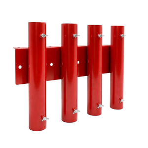 Support mural robuste en acier inoxydable 304 à 8 trous, revêtement poudré, rouge, pour pelle, avec fixation par vis papillon pour camion - Product Image 1