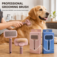 Brosse de toilettage auto-nettoyante pour animaux de compagnie, respectueuse de la peau, pour l'élimination des poils de chiens et de chats, fabriquée par ODM Factory