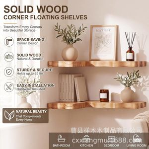 Wooden Floating Shelf For <b>Wall</b> <b>Display</b> With Natural Edge Design For Living Room Bedroom Storage Rack - Product Image 4