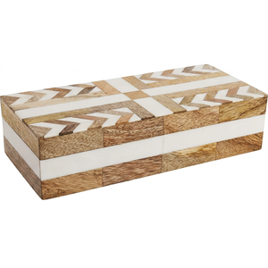 Designer Resin Inlay MDF Storage Box Handmade Geometric Pattern Multipurpose Jewelry Organizer Decorative Gift Box - Product Image 1