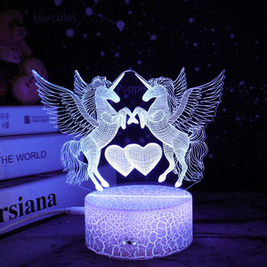 新款可定制 3D ABS 儿童夜灯，带 RGB 16 色遥控，可爱 LED 床头灯，适合儿童房装饰礼物 - Product Image 1