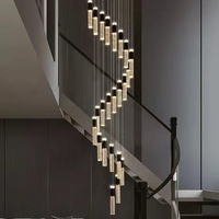 Magnifique Lustre LED Rotatif en Cristal pour Villa, Style Moderne et Simple, Idéal pour Hôtel, Salon, Duplex, et Éclairage d'Escalier