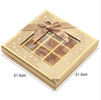 Boîte d'emballage de chocolat vide 16 grilles personnalisée boîte-cadeau de fenêtre boîte de chocolat en carton truffe marbrée avec fenêtre transparente