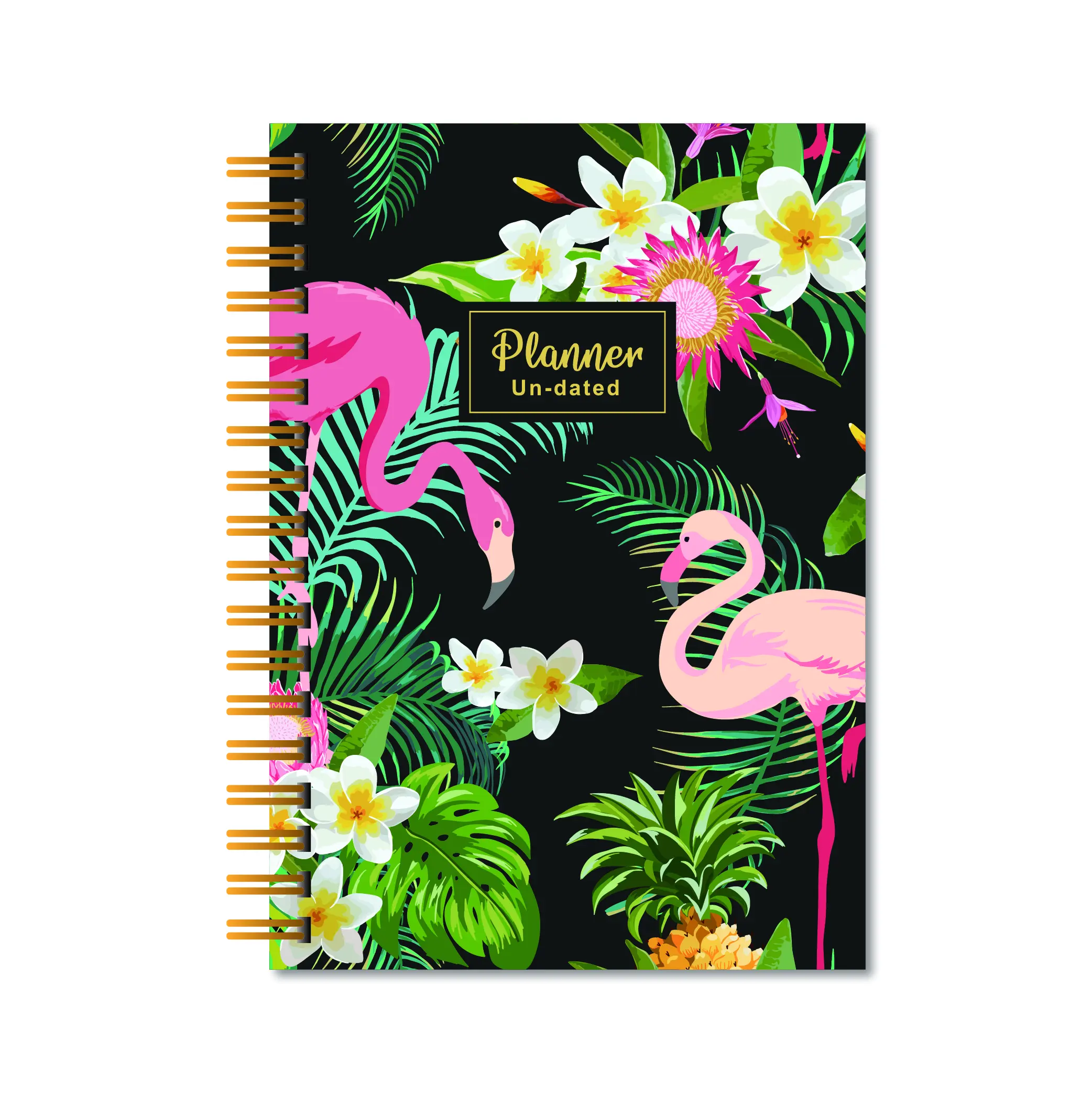 Custom rainforest landscape flower bird design hardcover notebook a5 planning book