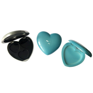 กล่องแป้งแต่งหน้าแบบพกพา,กล่องใส่ผงแม่เหล็กรูปหัวใจเปล่าพร้อมกระจก - Product Image 4