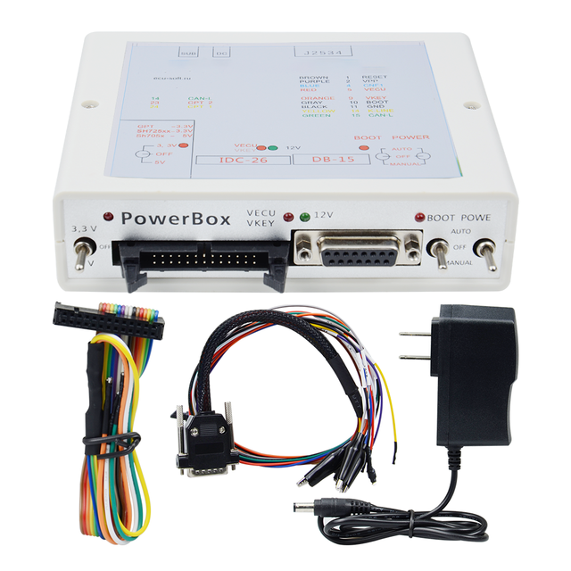 New Power Box J-TAG for FLASH Via J2534 Works for FLASH ECU-Soft OBD ECU Programmer Power BOX