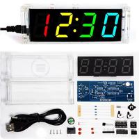Kit d'horloge numérique DIY DIY, affichage de la date et de la semaine, alarme de température DS1302, projet de soudure, apprentissage pratique, soudure, kit électronique