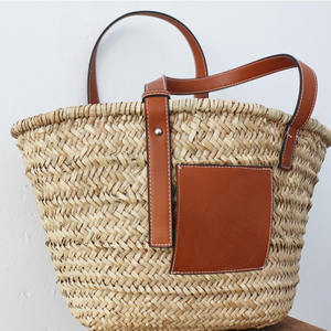 Bolso Tote de Mimbre Tejido a Mano Abierto de Moda, Bolso Versátil para Mujer para la <span class=keywords><strong>Playa</strong></span>, Vacaciones y Uso Diario - Product Image 4