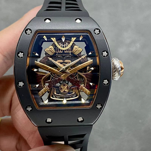 Montre mécanique squelette tourbillon de luxe pour homme, boîtier tonneau en céramique, verre saphir, haute qualité, prix de gros - Product Image 2