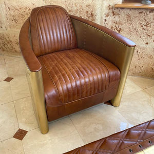 फैक्टरी डिजाइन विंटेज काले असली लेदर एविएटर सोफे 3 सीटों औद्योगिक मचान सोफे फर्नीचर - Product Image 4