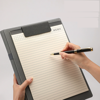 Vente en gros de sacs à documents A4 pour hommes en cuir PU lisse noir pour la conférence classeur en PP pour présentations