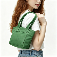 Tas Tote Kanvas Kecil dengan Logo Custom, Tas Tangan Mini Fashion, Ramah Lingkungan, Tahan Lama, untuk Belanja Harian dan Belanja Bahan Makanan