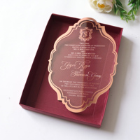 Cartes d'anniversaire faites à la main en acrylique, boîte en papier d'aluminium d'estampage à chaud de luxe, Design créatif, Invitations de mariage en acrylique