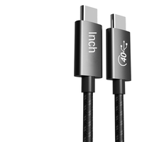 Ligne de données USB4 PD100W Charge rapide Transmission 40Gbps Écran 8k Mâle à Mâle Double Tête Type-C Tresse Blindée pour Écouteurs