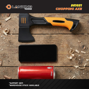 Hache de camping en acier au carbone DIY 561031 250 mm 10 pouces avec manche en nylon+TPR pour fendre du bois à une main - Product Image 4