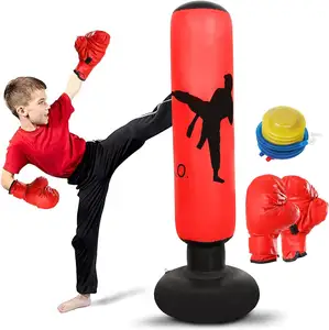 حقيبة ملاكمة قابلة للنفخ بطول 160 سم حقيبة ملاكمة تدريب للأولاد ألعاب ملاكمة داخلية حقيبة ملاكمة قابلة للنفخ