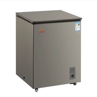 Congélateur coffre supérieur à porte simple 58L 100L avec panier, porte intérieure en verre, lumière LED, autocollant