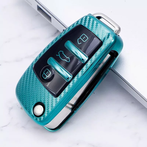 Étui de <span class=keywords><strong>clé</strong></span> de voiture en fibre de <span class=keywords><strong>carbone</strong></span> de qualité supérieure pour A-Series Q3, <span class=keywords><strong>coque</strong></span> de protection souple en TPU anti-rayures - Product Image 4
