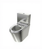 Toilette intégrée moderne en acier inoxydable 304 sur pied, durable, sans réservoir, type P, 350 mm, vente en gros personnalisée