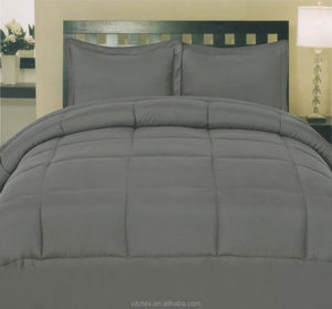 7 Piece 100% Polyester Microfiber <strong>Comforter</strong> Set Premium Soft Solid Color Grey - Product Image 2