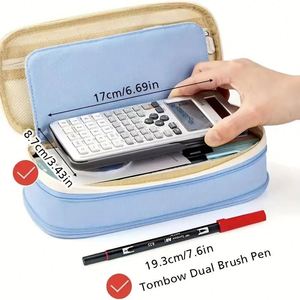 กระเป๋าใส่ดินสอขนาดใหญ่ กล่องใส่เครื่องเขียนสำหรับเด็กผู้หญิง พนักงานออฟฟิศ นักเรียน อุปกรณ์จัดระเบียบเครื่องเขียน อุปกรณ์การเรียน - Product Image 5