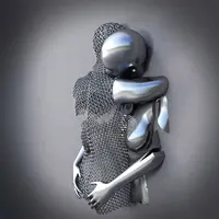 Металлическая Современная Настенная скульптура из нержавеющей стали с изображением человеческого тела
