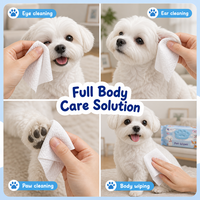 Lingettes jetables douces non tissées pour chiens et animaux de compagnie, nettoyage sans eau, éliminateur de taches de larmes, désodorisant, lingettes humides, expédition immédiate en gros