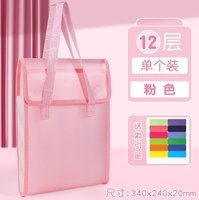 Sac de rangement portable A4 - Sac de rangement pour étudiants - Classeur grande capacité - Fermeture Velcro - Sac à main - Matériau PP