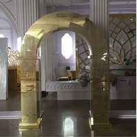 Toile de fond de fête personnalisée accessoire décoratif décor de scène arches dorées cadre support de toile de fond de mariage