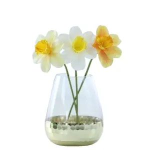 Narcisus artificial flores única de plástico, flor de adesivos de plástico real toque, decoração de casa faça você mesmo
