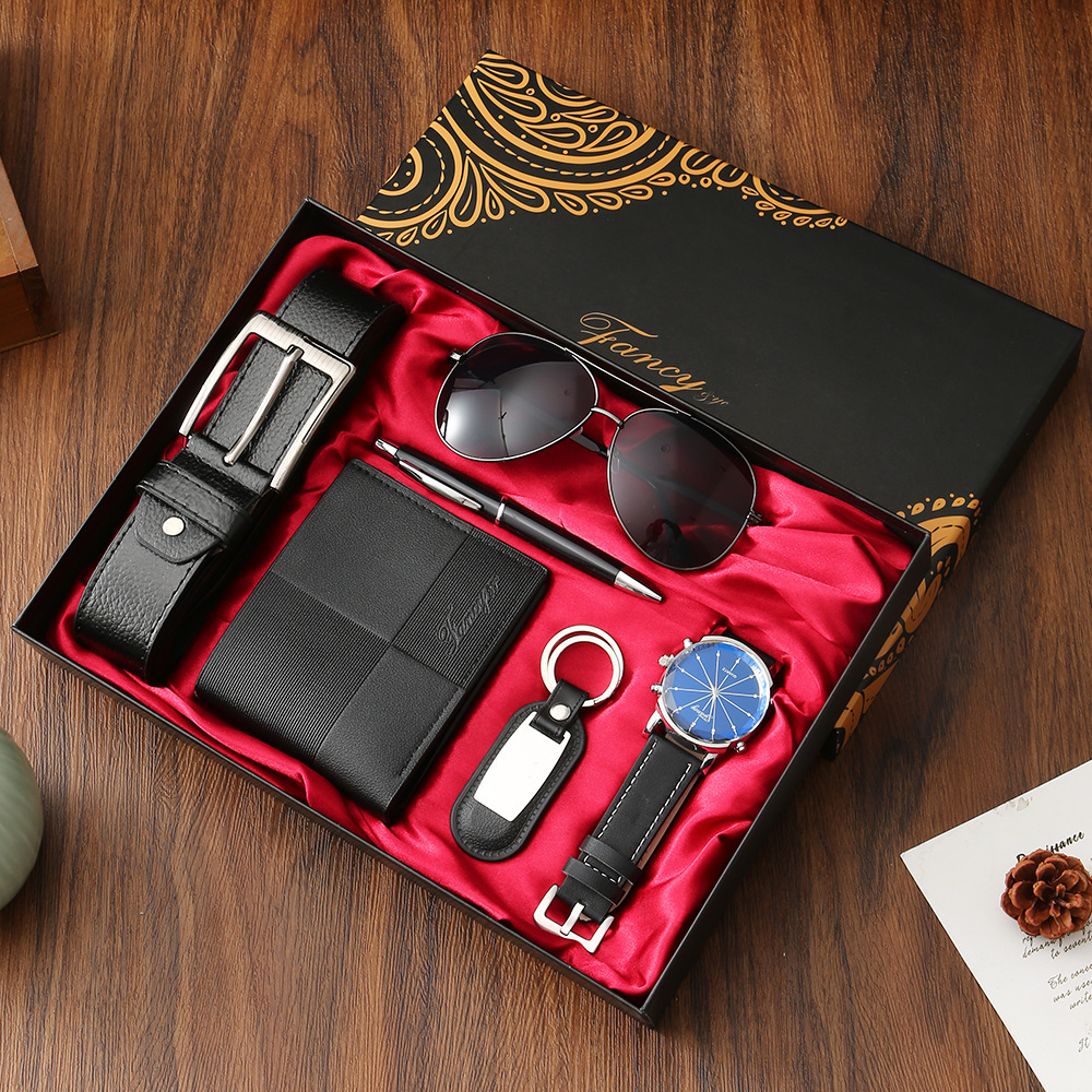 Caja de regalo para billetera, reloj, llavero, bolígrafo y gafas de sol.