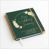 Organisateur de mariage personnalisé à couverture rigide, journal de mariée avec poches intérieures et sections à onglets