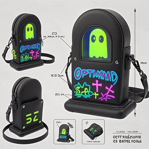 Sac Ita personnalisé avec motif de pierre tombale gothique, fenêtre transparente <span class=keywords><strong>et</strong></span> motif lumineux de nuit - Product Image 5