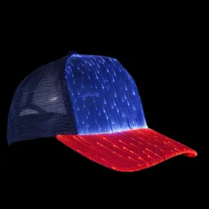 Wholesale RGB LED Fiber Optic Light Up Luminous Cap Baseball Hat
