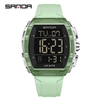 Montre numérique multifonction pour homme SANDA 6286, design tendance, double fuseau horaire, lumineuse, calendrier complet, étanche, montre-bracelet numérique pour homme