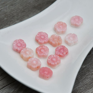 <b>Shell</b> Flower Spacer Beads For Bracelet Making 10mm Hand Carved Plum Blossom Design Jewelry Accessories - Product Image 3