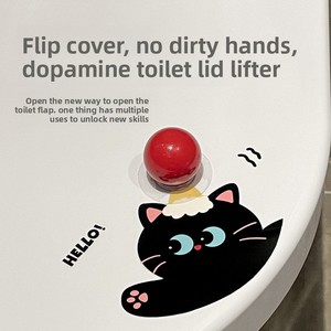Elevador de tapa de inodoro para baño, elevador de tapa de inodoro para inodoro doméstico, manija abatible de mano no sucia creativa, dispositivo práctico - Product Image 2