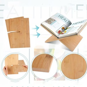 Wooden Bamboo Reading Rack 10.2x7 Inch <b>Desktop</b> Book Holder Kitchen Recipe Stand Book Display <b>Shelf</b> - Product Image 2