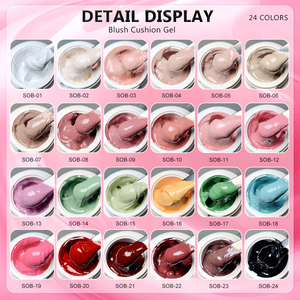 <span class=keywords><strong>Deroi</strong></span> 6 en 1 Blush Coussin Gel Peinture Solide Non Flowing Ombre Sculpting Patting Nail Art - Product Image 2