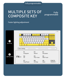 KY400 87-Key RGB LED Backlit Mechanical Gaming <b>Keyboard</b> Wired <b>USB</b> Blue Switches for PCs Made Plastic RGB LED Mechanical Gaming K - Product Image 4