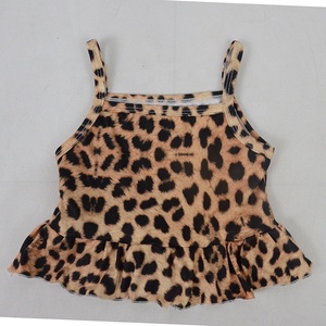 Conjuntos de Ropa de Seda de Leche con Estampado de Leopardo para Bebés Niñas Haizhu, Traje con Pantalones Cortos con Volantes, Gran Venta - Product Image 2