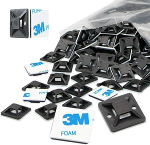 Clips de Nylon PA66 de 25*25mm para Gestión de Cables en Paredes, Abrazaderas, Soportes de Montaje con Base Autoadhesiva, Soportes de Nylon para Cables - Product Image 1