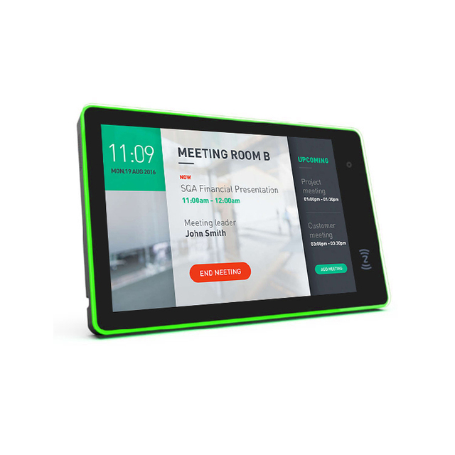 Room Booking 10 Inch RFID Reader Poe Android Tablet Front Nfc Reader With Surrounding Led Light bar