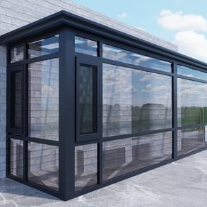 Invernadero Exterior de Aluminio con Diseño Moderno y Techo de Arco Curvo Retráctil Plegable Deslizante, Casa de Cristal Impermeable para Jardín - Product Image 4